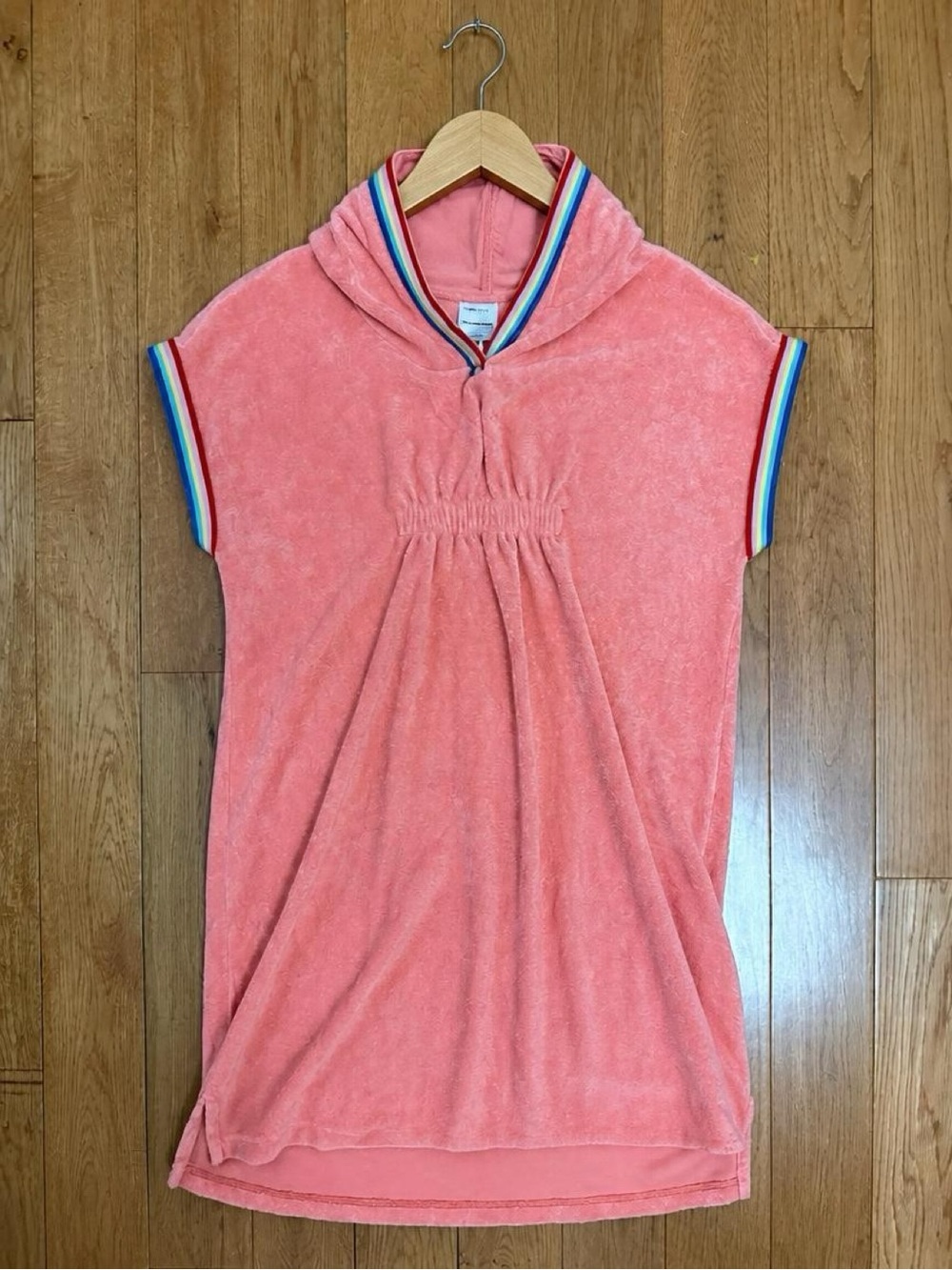 Hanna Andersson Girls Terry Hooded Swim Cover Up Pink Rainbow Size 10 140